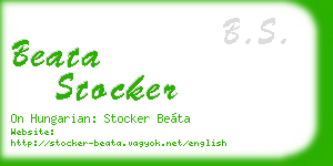 beata stocker business card